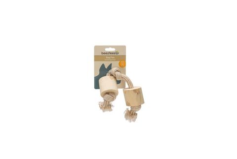 Beeztees Patries - Flostouw - Koffiehout - Hondenspeelgoed - Hout|Wit - Medium