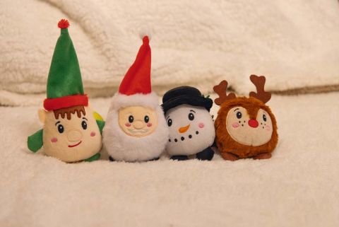 Beeztees Kerstfiguren - Knuffel - Hondenspeelgoed - Multi - 9x7x5 cm - 1 stuk