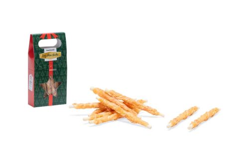 Beeztees Kerst kauwstaaf - Hondensnack - Kip - 12,5 cm - 8 stuks