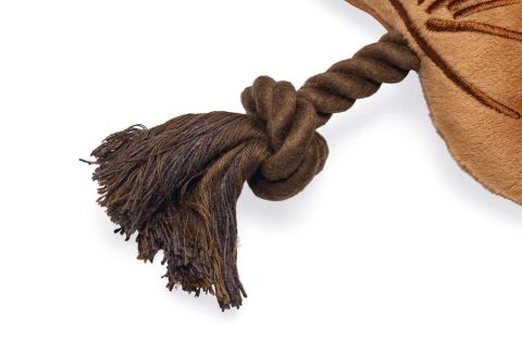 Beeztees Blad met Touw - Knuffel - Hondenspeelgoed - Bruin - 26x28,5x4,5 cm