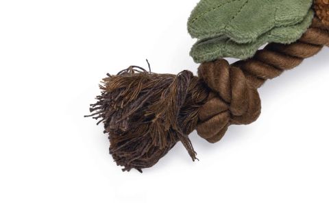 Beeztees Eikel met Touw - Knuffel - Hondenspeelgoed - Bruin - 24x11x10 cm