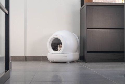 Beeztees Moeza - Automatische kattenbak - 57x56x63 cm - Wit