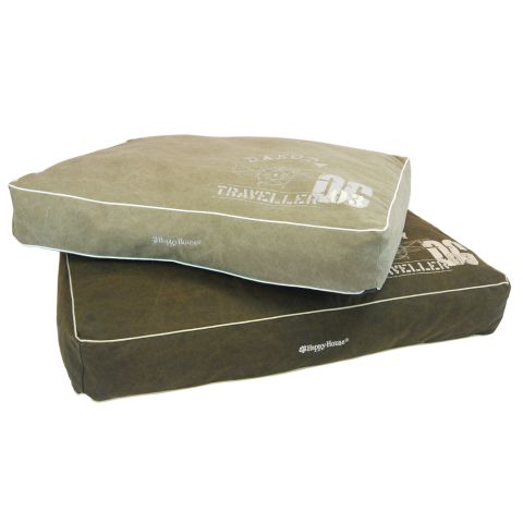 Happy-House Blokkussen Dakota - Hondenkussen - Kaki - 95x65x15 cm - Klein
