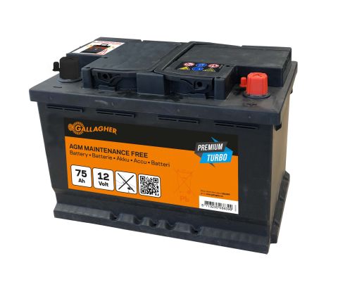 Gallagher Premium Turbo AGM - Batterij - 75 Ah - 12 V
