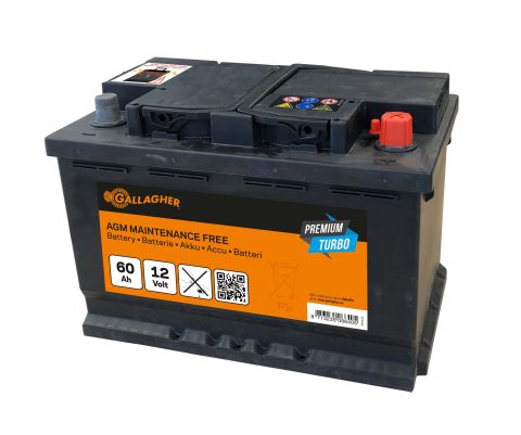 Gallagher Premium Turbo AGM - Batterij - 60 Ah - 12 V