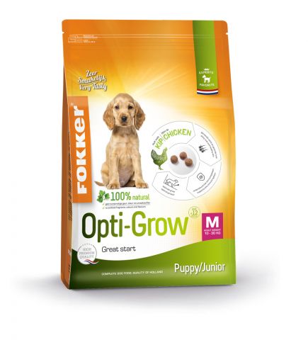 Fokker Opti-Grow M - Hondenvoer - Kip - Rijst - 13 kg