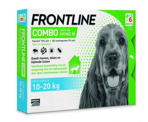 Frontline Combo Spot On - Pipet - Anti vlooien en Teken Hond - 6 pipetten - 10-20 kg