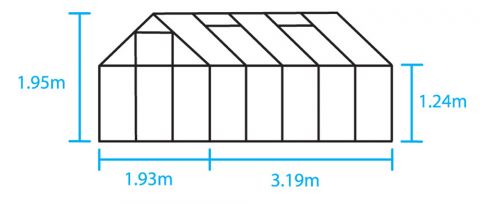 Halls Popular 106 - Tuinkas - Zilver 319x193x196 cm