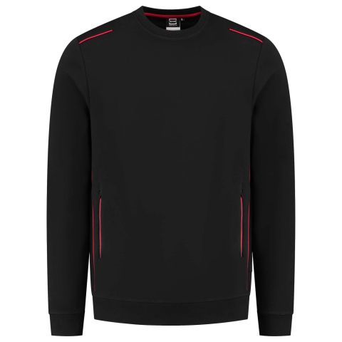 Tricorp Accent 302703 - Sweater - Zwart/Rood