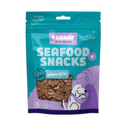 Braaaf Vissnack Bites - Hondensnack - Zalm - 70 gram