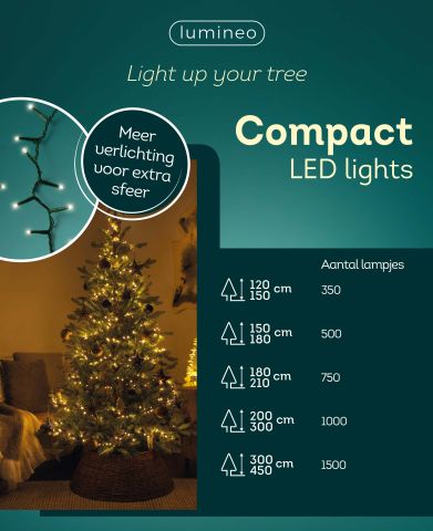 Lumineo Compact - Kerstboomverlichting - 750 lampjes - Klassiek warm wit - 16 m