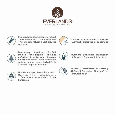 Everlands Grandis Fir - Kunstkerstboom - 240 cm