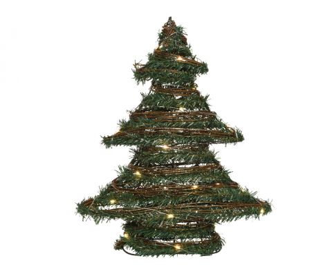 Lumineo Boom Rattan Incl. verlichting - Kerstdecoratie - Warm wit