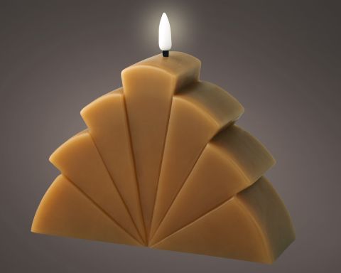 Lumineo Wax - Bruine LED Kaars - Bruin/warm wit