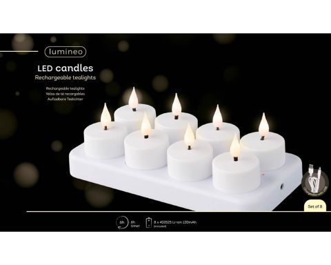 Lumineo Waxinelichtjes - Wit/warm wit