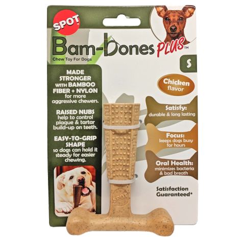 Spot Bam-Bones Plus Easy Grip Kip - Kauwspeelgoed - S - 10x8,3x3,2 cm