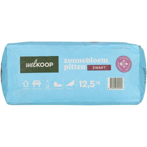 Welkoop - Zwarte Zonnebloempitten - Tuinvogelvoer - 12,5 kg