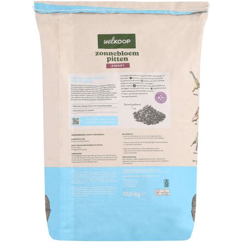 Welkoop - Zwarte Zonnebloempitten - Tuinvogelvoer - 12,5 kg