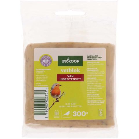 Welkoop - Vetblok met Insectenvet - Tuinvogelvoer - Insecten - 280 gram