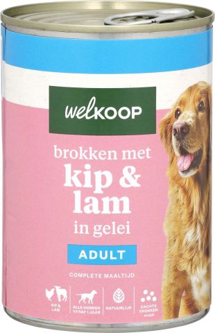 Welkoop Brokken in gelei - Hondenvoer - Kip - Lam - 400 gram