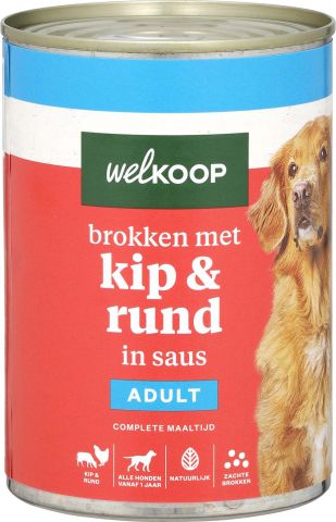 Welkoop Brokken in gelei - Hondenvoer - Kip - Rund - 400 gram