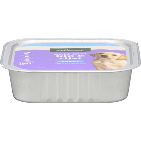 Welkoop Paté Puppy - Hondenvoer - Kip - Rijst - 150 gram
