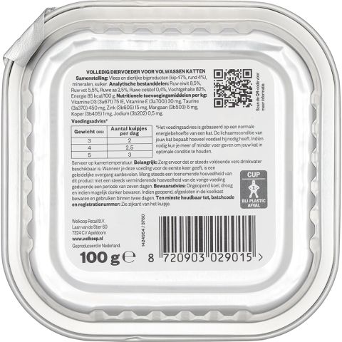 Welkoop Pate - Kattenvoer - Kip 100 gram