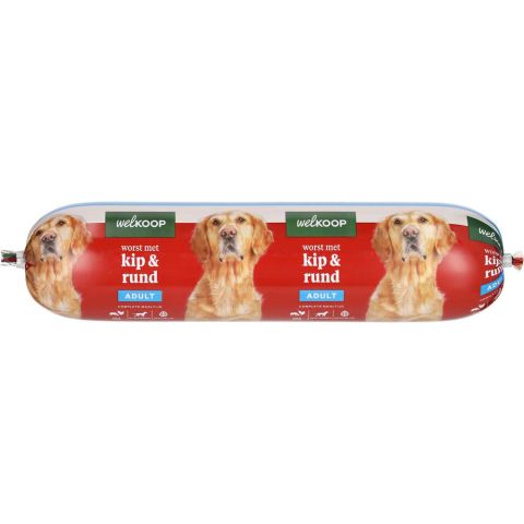 Welkoop Worst - Hondenvoer - Kip - Rund - 750 gram