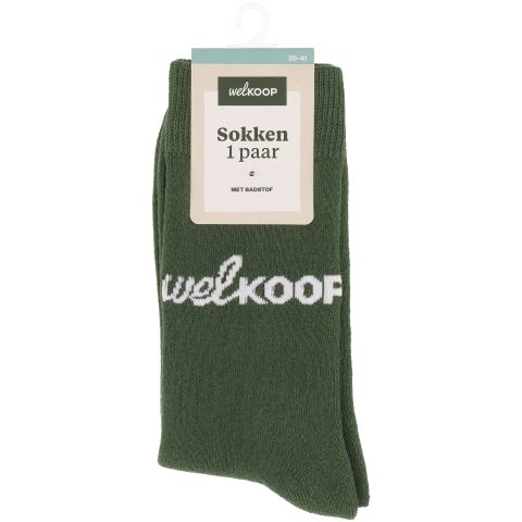 Welkoop Badstof - Sokken - Groen