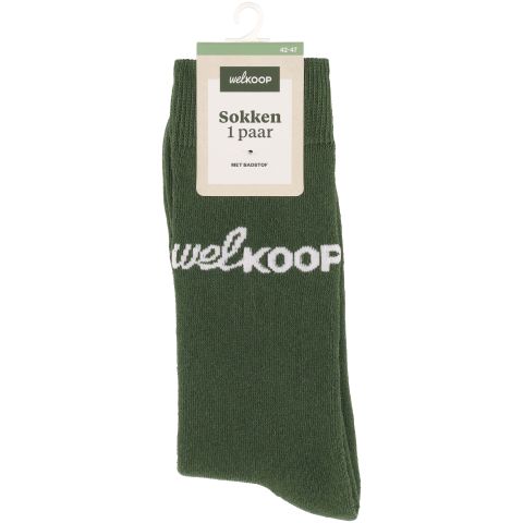 Welkoop Badstof - Sokken - Groen