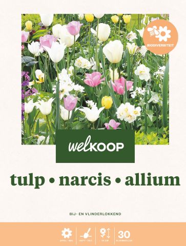 Welkoop Tulp Narcis Allium Biodiversiteit - Bloembollen - Gemengd - 30 stuks