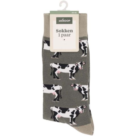 Welkoop Fun Koe - Sokken - Groen