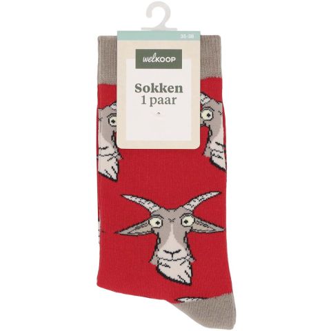 Welkoop Fun Geit - Sokken - Rood