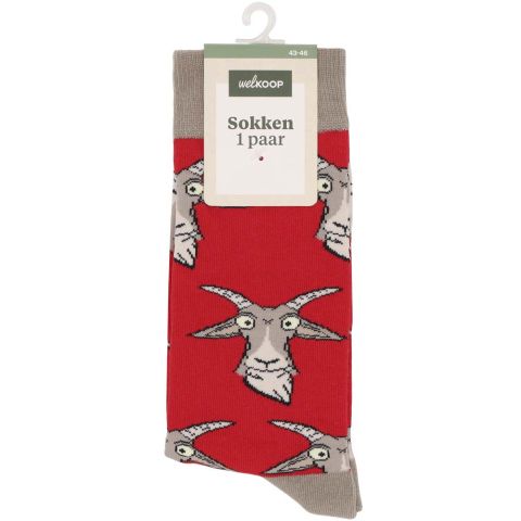 Welkoop Fun Geit - Sokken - Rood