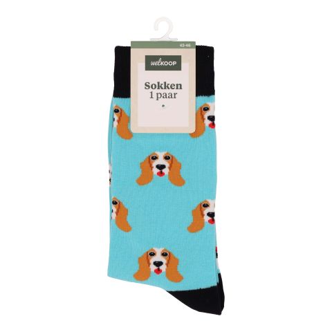 Welkoop Fun Hond - Sokken - Blauw