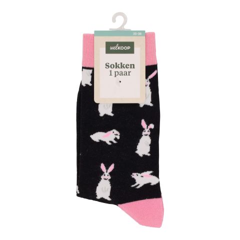 Welkoop Fun Konijn - Sokken - Roze