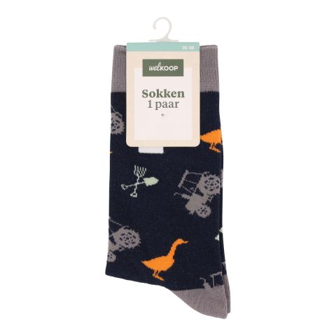 Welkoop Fun Boerderij - Sokken - Blauw