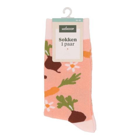 Welkoop Fun Groenten - Sokken - Roze