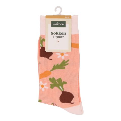 Welkoop Fun Groenten - Sokken - Roze