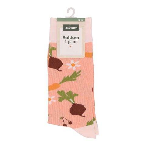 Welkoop Fun Groenten - Sokken - Roze