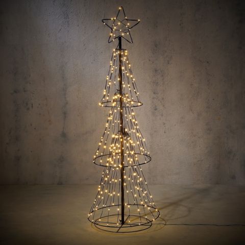 Luca Lighting Dansende Boom - Vlaggenmast kerstboom - 210 cm - Warm wit
