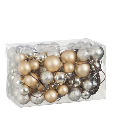 Mica Decorations Kerstballen - Guirlande - Creme