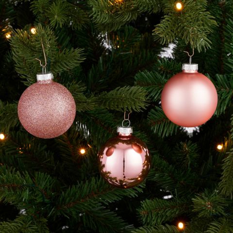 Mica Decorations Set - Kerstballen - Roze