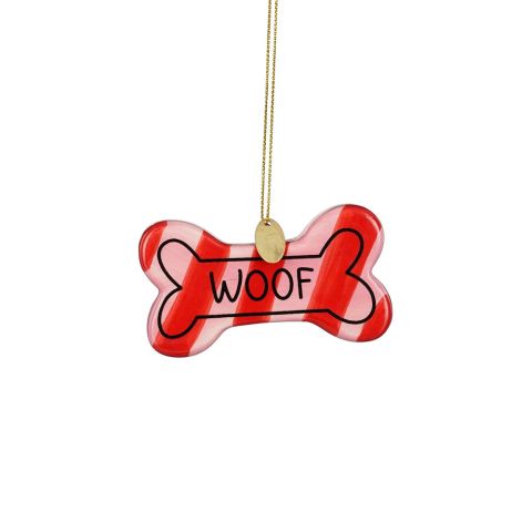 Mica Decorations Hondenbot - Kerstornament - Rood