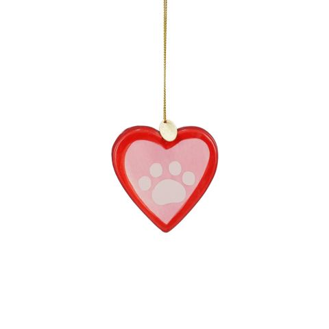 Mica Decorations Pootafdruk Hartje - Kerstornament - Roze