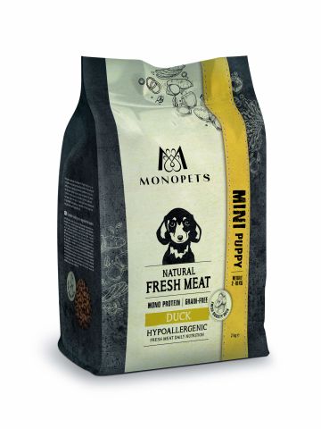 Monopets Mini Puppy Hypoallergeen Monoprotein - Hondenvoer - Eend - 2 kg