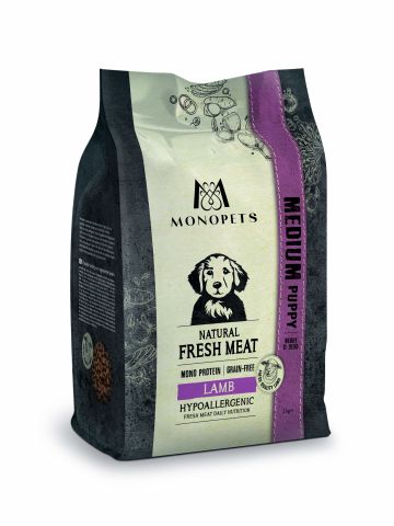 Monopets Medium Puppy Hypoallergeen Monoprotein - Hondenvoer - Lam - 12 kg