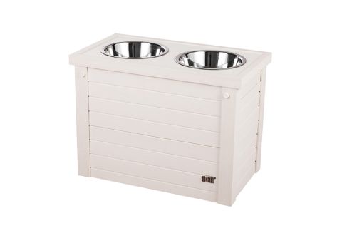 New Age Pet® Piedmont Dinerset - Voer & Drinkbak - Extra large - Antique Wit