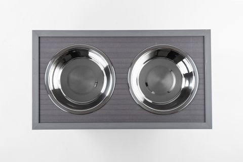 New Age Pet® Piedmont Dinerset - Voer & Drinkbak - Extra large - Grijs