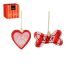 Mica Decorations Hondenbot en Hartje - Kerstornament - Roze